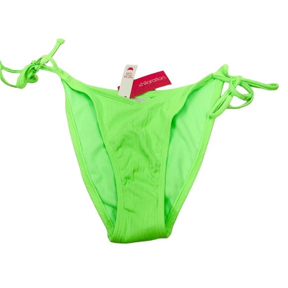 Xhilaration Women's Medium 4-6 Textured High Leg V-String Bikini Swim Bottom New - Picture 1 of 9